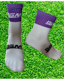 Purple and White Panel Socks