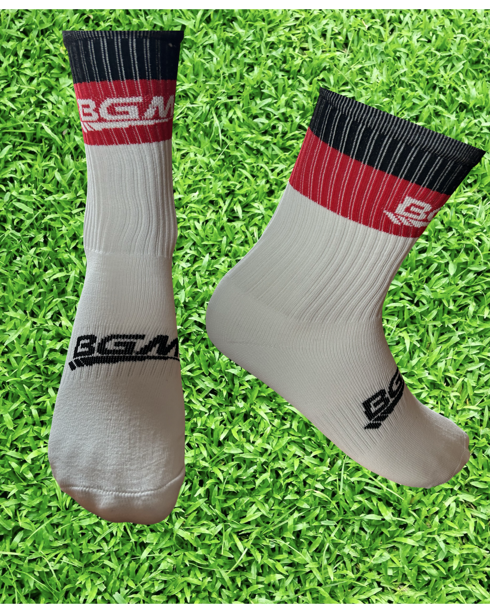 Black and Red Panel Socks