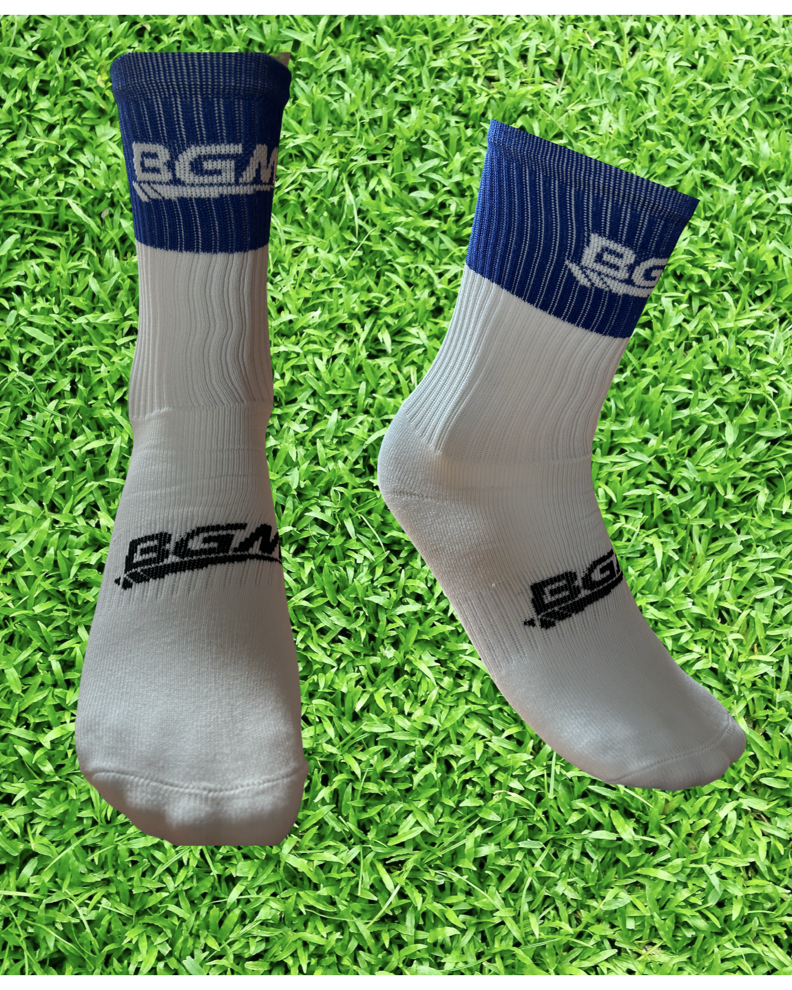 BGM Blue & White Panel Socks