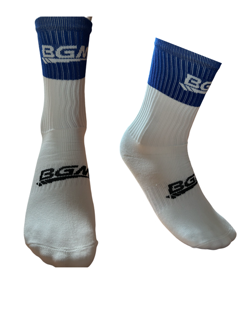 BGM Blue & White Panel Socks