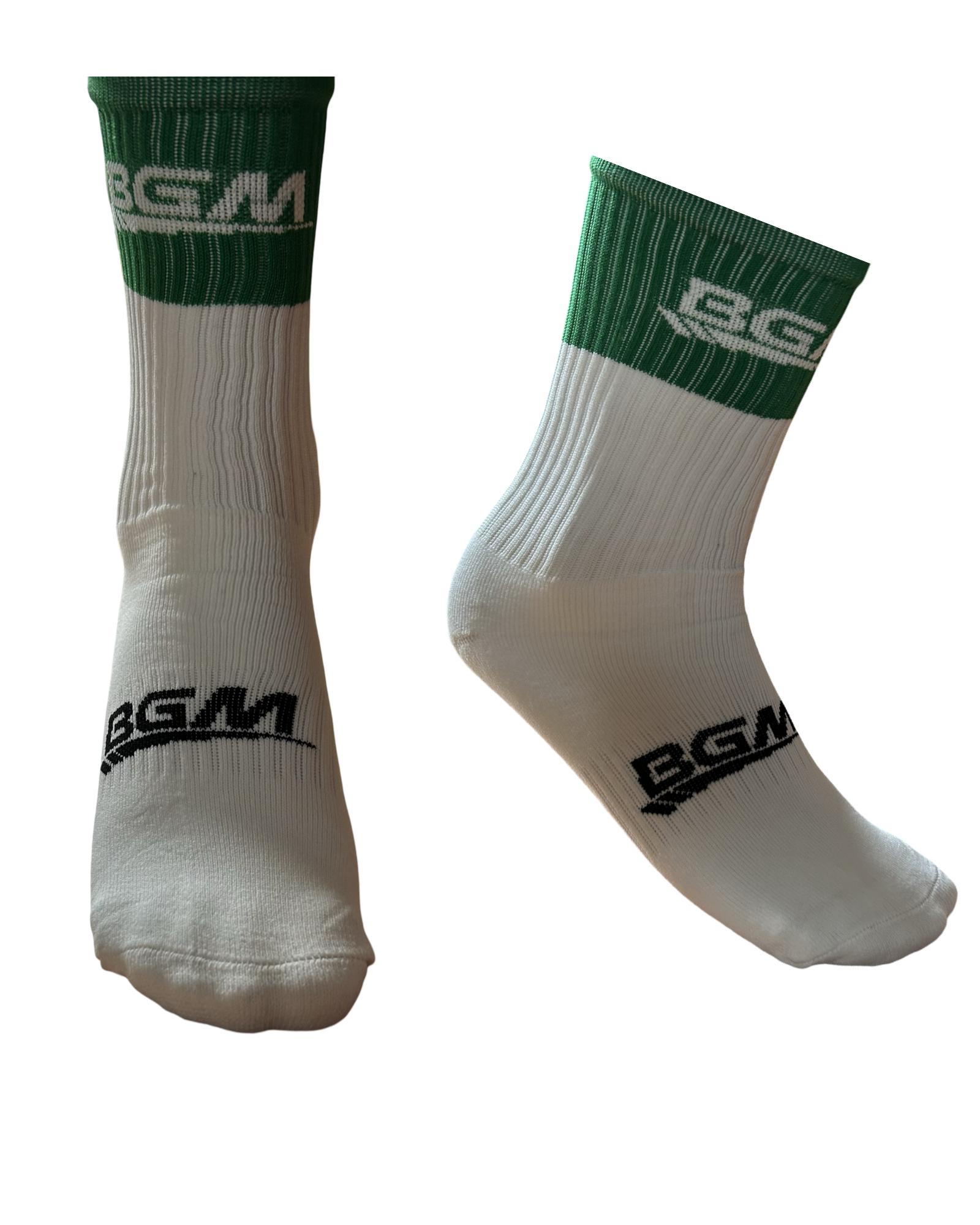 Green and White Panel socks