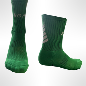 BGM Green and White Grip Socks