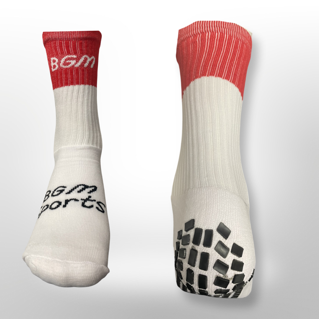 Red Panel Grip Socks