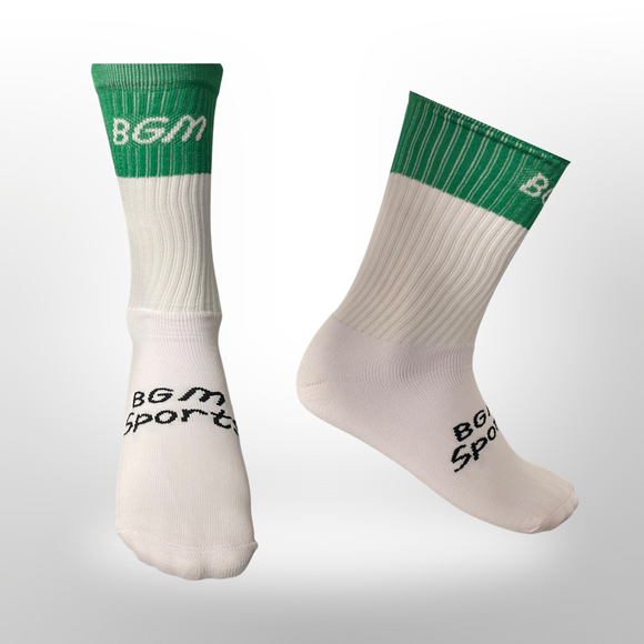 Green and White Panel socks