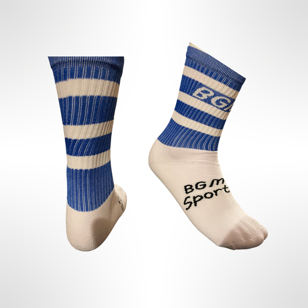 BGM Blue & White Hoop Half Socks