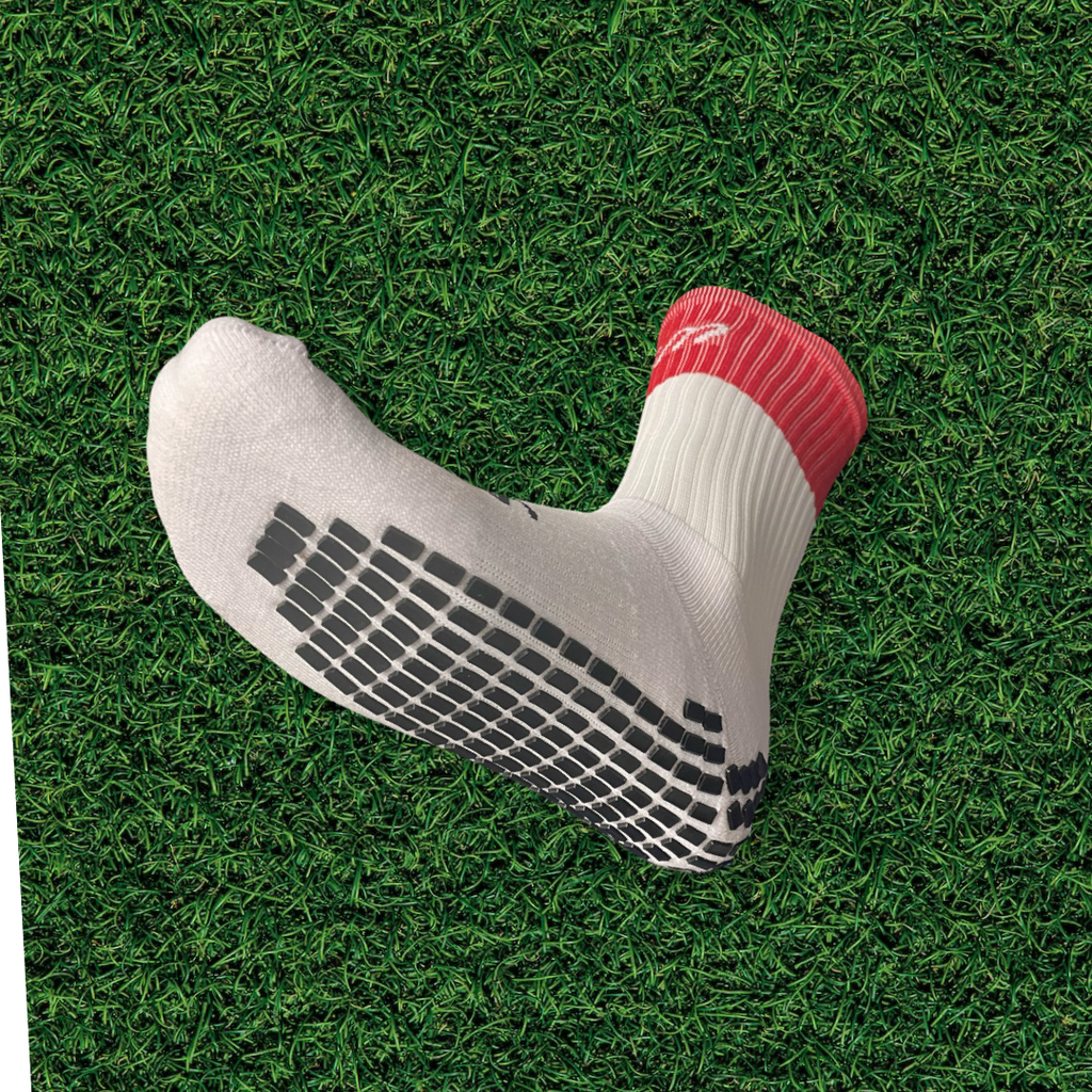 Red Panel Grip Socks