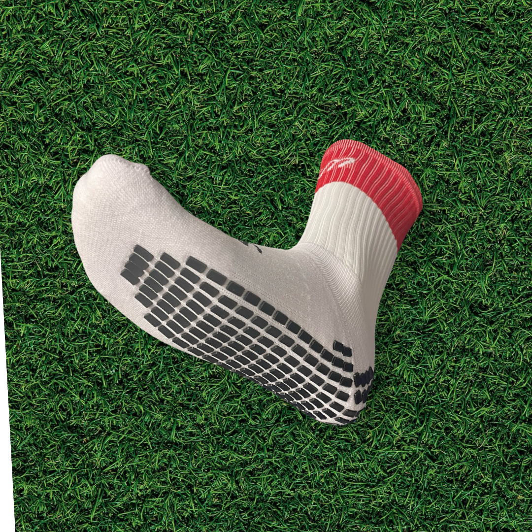 Red Panel Grip Socks