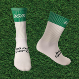 Green and White Panel socks
