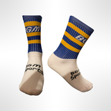 Blue and Yellow Hoop Half Socks