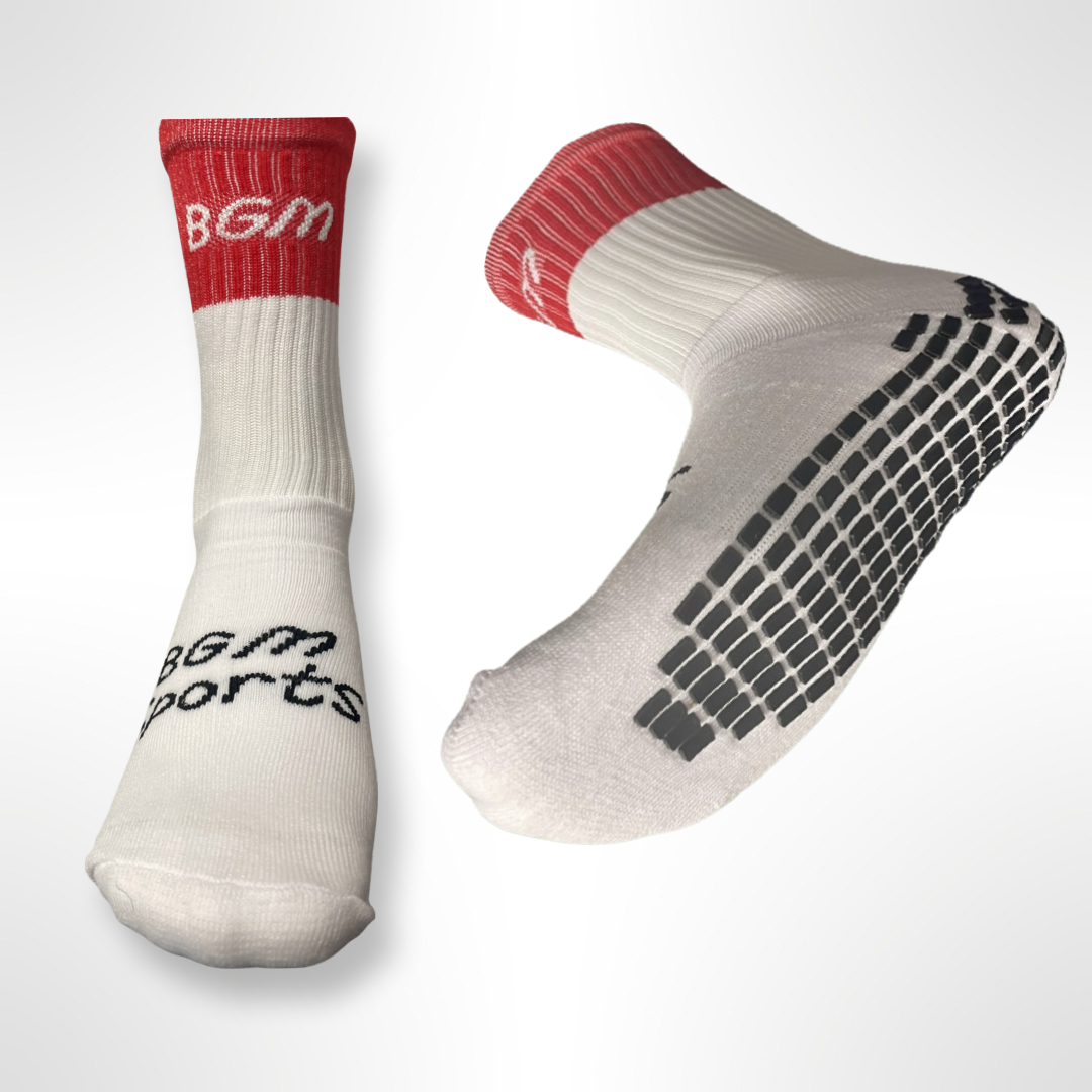 Red Panel Grip Socks