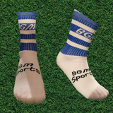 BGM Blue & White Hoop Half Socks