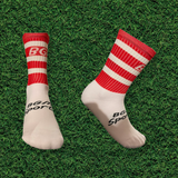 BGM Red & White Hoop Half Socks