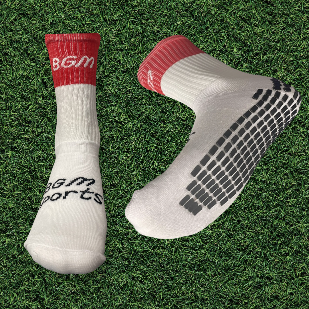 Red Panel Grip Socks