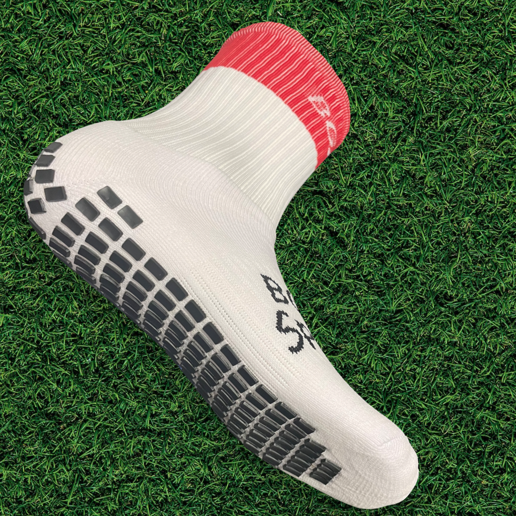Red Panel Grip Socks