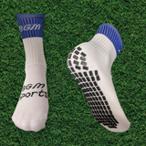 Blue Panel Grip Socks