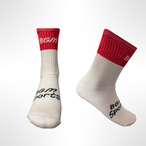BGM Red & White Panel Socks