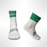 3 Pack of Green and White Panel socks