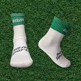 3 Pack of Green and White Panel socks
